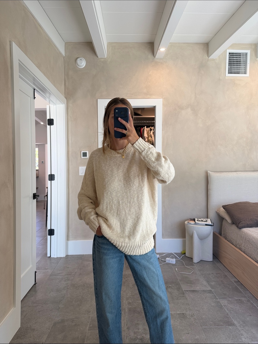 Jenni Kayne Cozy Cream Crewneck Sweater